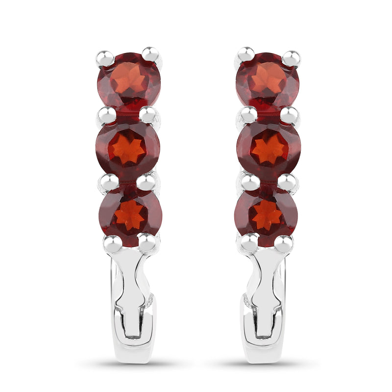 1.32 Carat Genuine Garnet .925 Sterling Silver Earrings