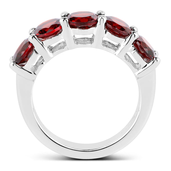 3.75 Carat Genuine  Garnet .925 Sterling Silver Ring