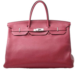 Hermes Togo Birkin 40 Handbag Ruby Red