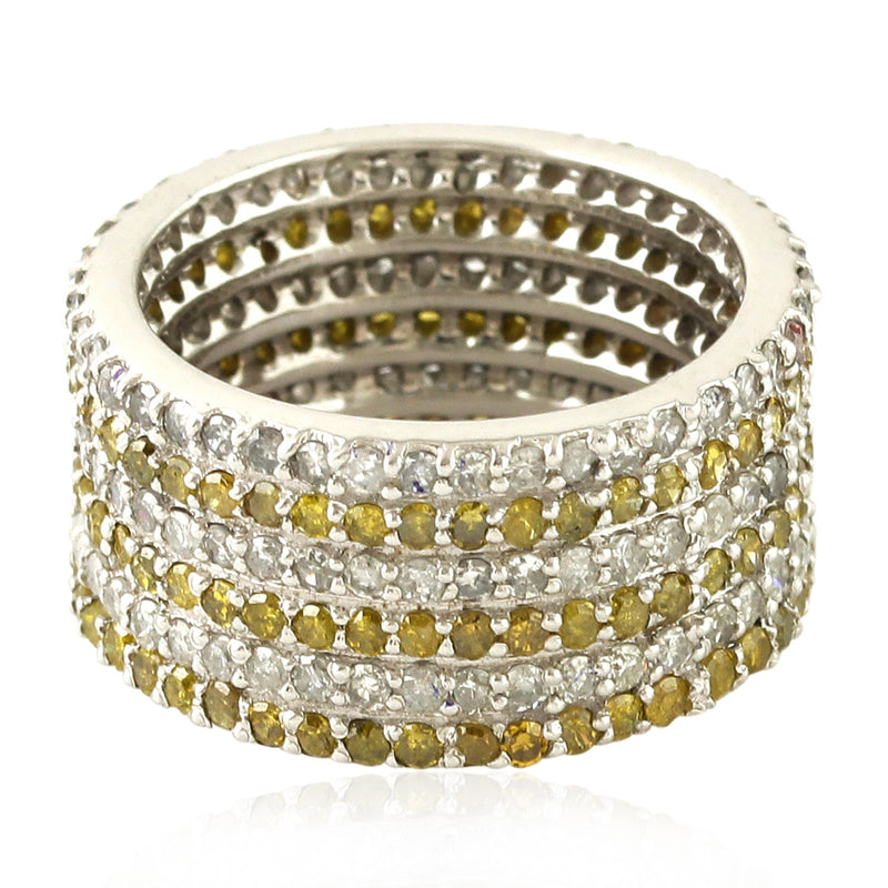 14k White Gold Pave Diamond Wedding Band Ring Fashion Jewelry Gift