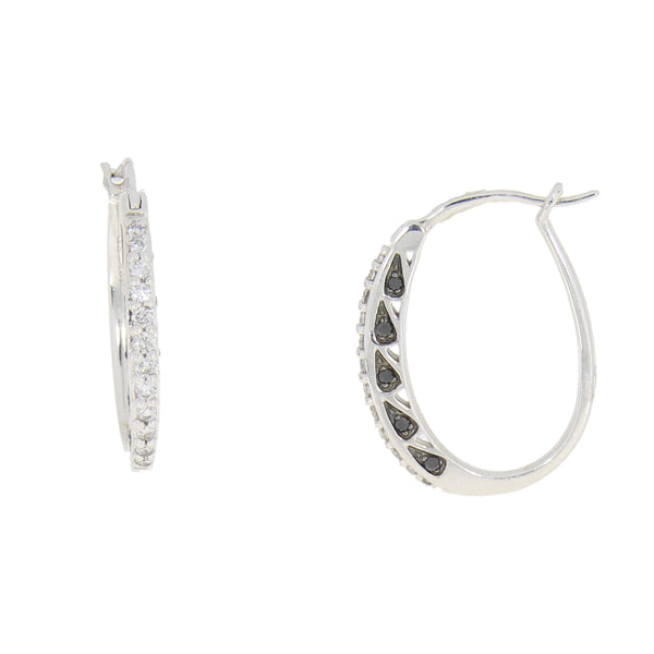 Genuine .40ct Diamond Hoop Earrings 10KT White Gold