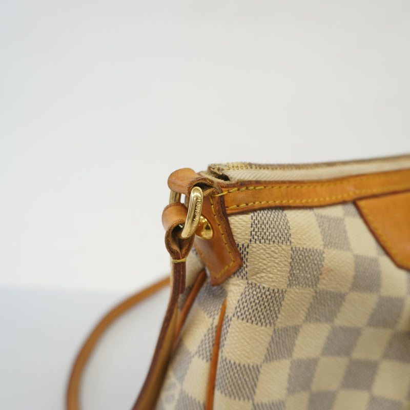 Auth Louis Vuitton Shoulder Bag Damier Azur Siracusa PM N41113
