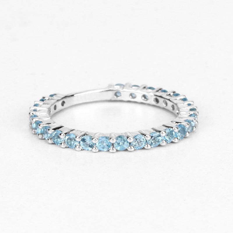 0.94 Carat Genuine Swiss Blue Topaz .925 Sterling Silver Ring