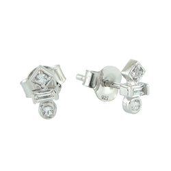 0.24ct White Topaz Stud Earrings 925 Sterling Silver Jewelry