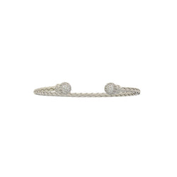 Genuine Cubic Zirconium Bangle Bracelet Sterling Silver