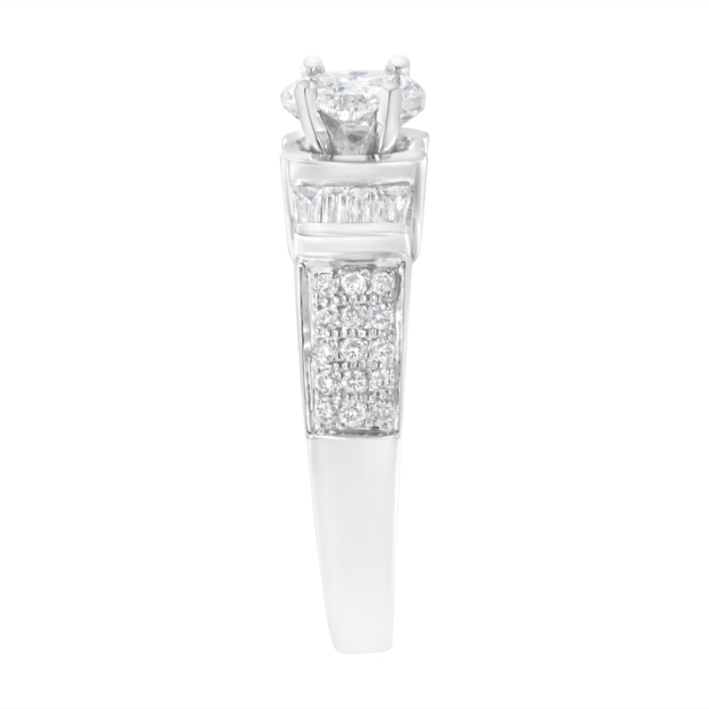14K White Gold 1 ct TDW Solitaire Cocktail Ring (H-IVS1-VS2)