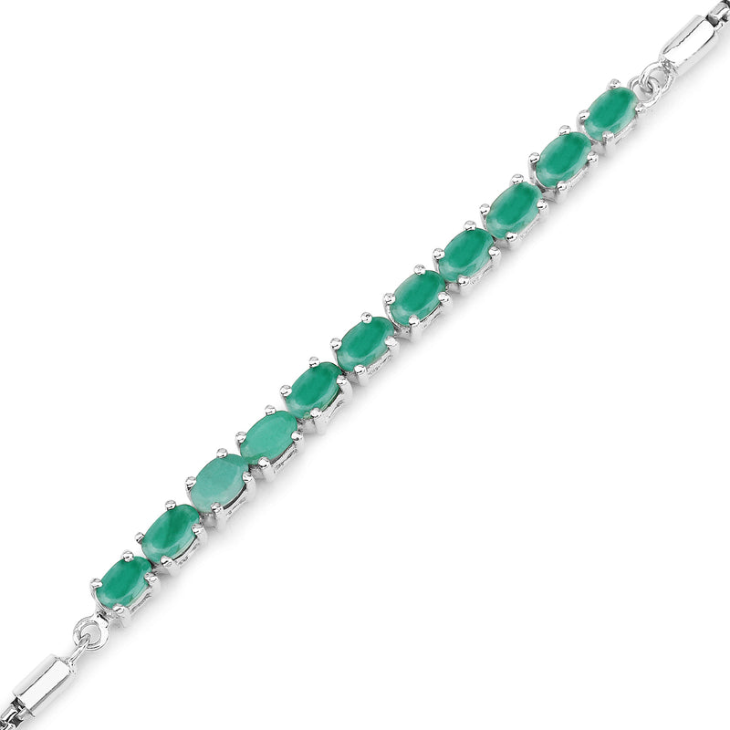 2.20 Carat Genuine Emerald Sterling Silver Bracelet