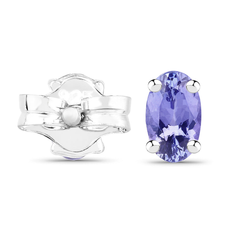 0.50 Carat Genuine Tanzanite .925 Sterling Silver Earrings