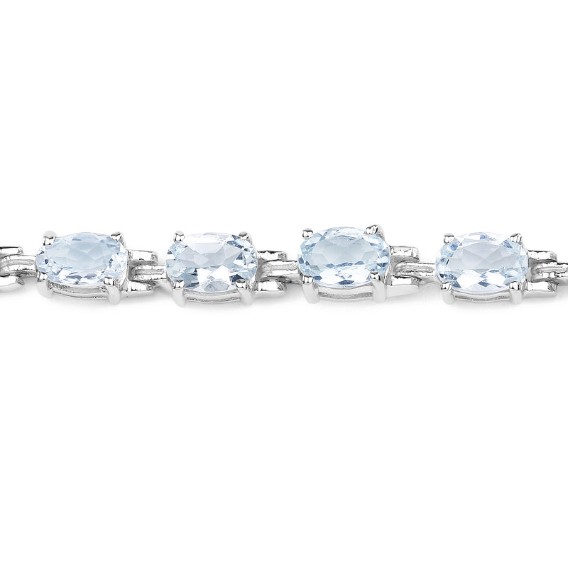 8.80 Carat Genuine Aquamarine .925 Sterling Silver Bracelet