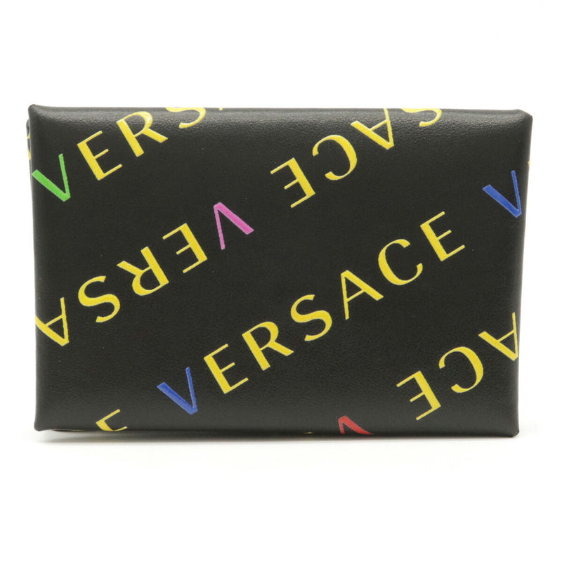 VERSACE Versace Multicolor Card Case Business Holder Leather Black Yellow DP3H180P