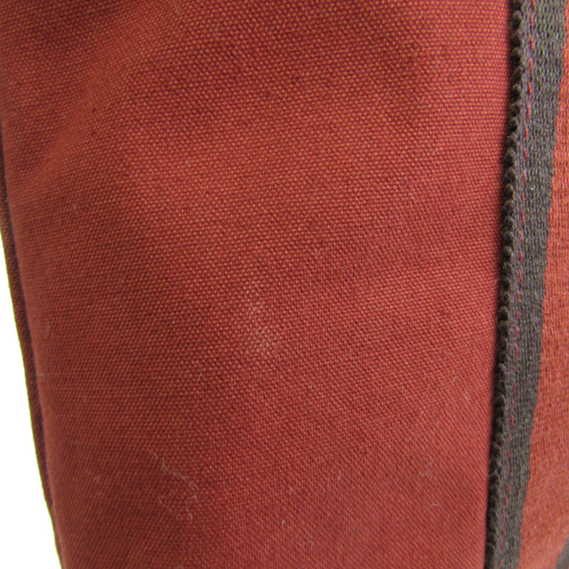 Hermes Fourre Tout Cabas Womens Canvas Tote Bag BordeauxRed Color