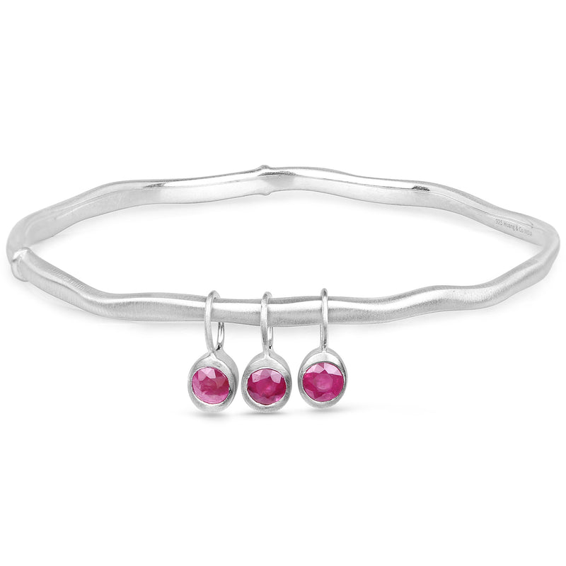 0.90 Carat Genuine Ruby .925 Sterling Silver Bangle