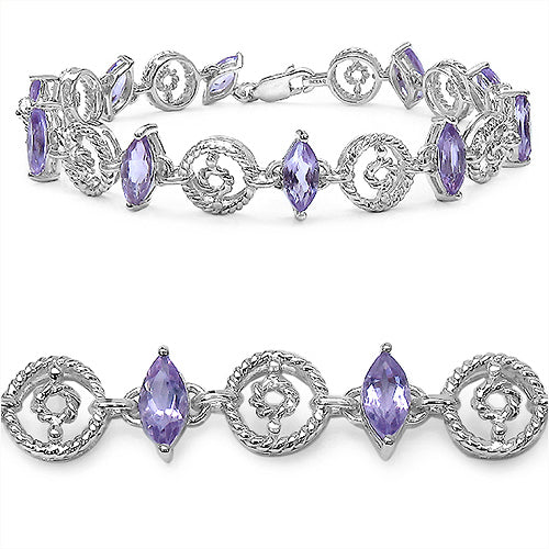 5.30 Carat Genuine Amethyst .925 Sterling Silver Bracelet