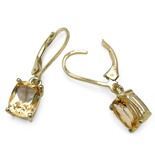 14K Yellow Gold Plated 4.08 Carat Genuine Crystal Quartz Sterling Silver Earrings