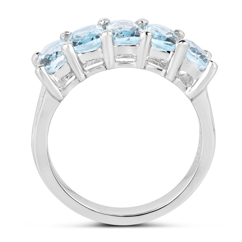 3.00 Carat Genuine Blue Topaz .925 Sterling Silver Ring