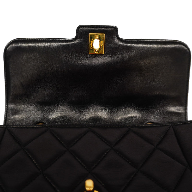 Auth Chanel Matelasse Single Chain Womens Leather Shoulder Bag Black