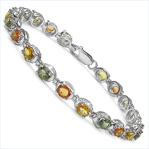 10.50 Carat Genuine Sapphire .925 Sterling Silver Bracelet