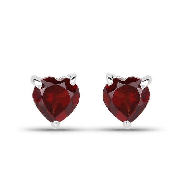 0.64 Carat Genuine Garnet .925 Sterling Silver Earrings