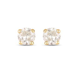 0.18 Carat Genuine LC Diamond 14K Yellow Gold Earrings