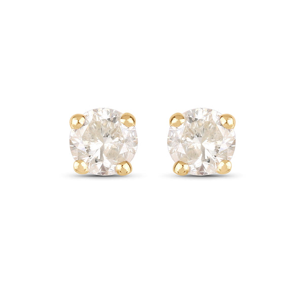 0.18 Carat Genuine LC Diamond 14K Yellow Gold Earrings