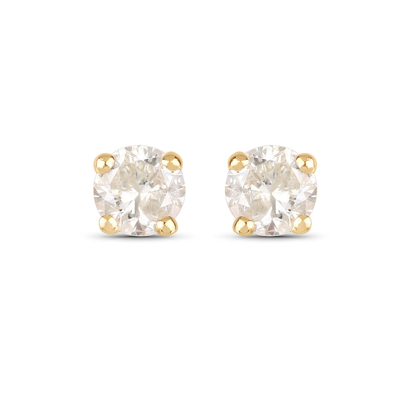 0.18 Carat Genuine LC Diamond 14K Yellow Gold Earrings