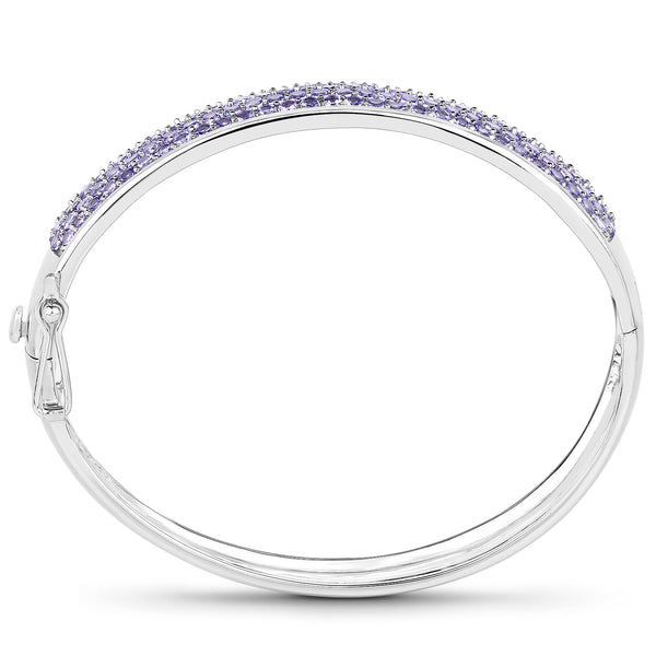 10.29 Carat Genuine Tanzanite .925 Sterling Silver Bangle