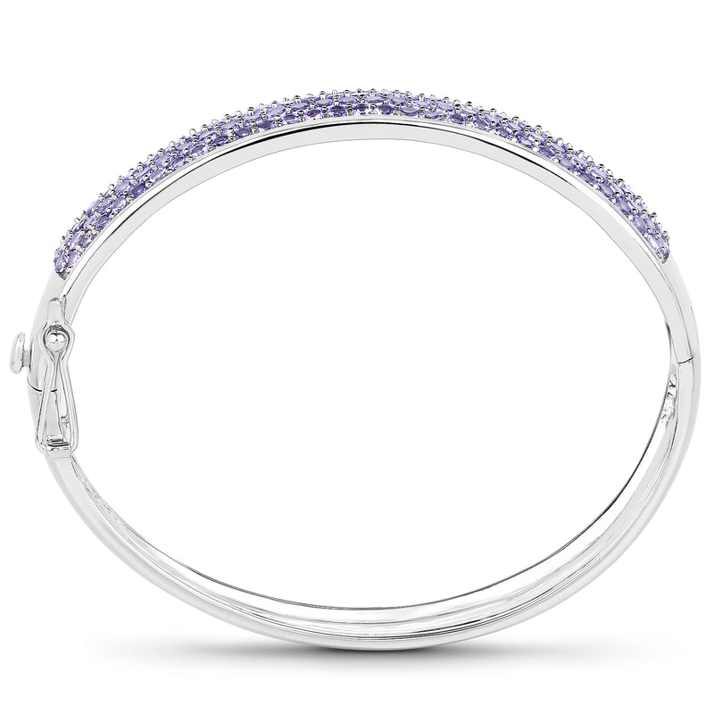 10.29 Carat Genuine Tanzanite .925 Sterling Silver Bangle