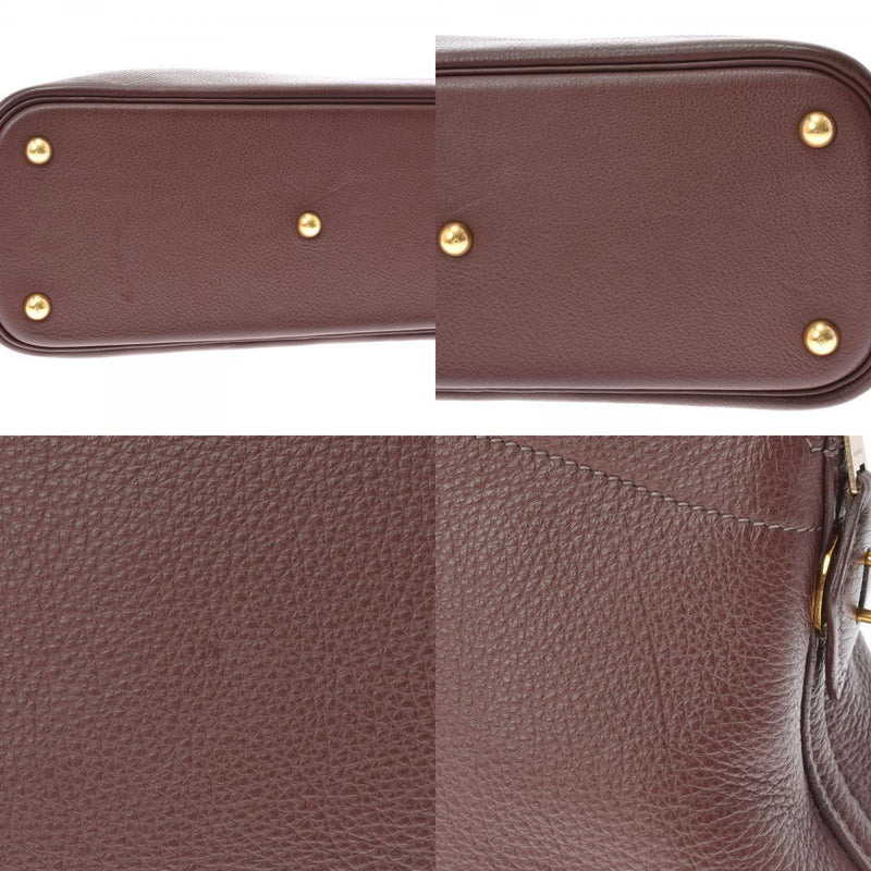 HERMES Hermes Bored 31 Havana (dark brown)  G engraved (around 2003) Unisex Taurillon Clemence handbag