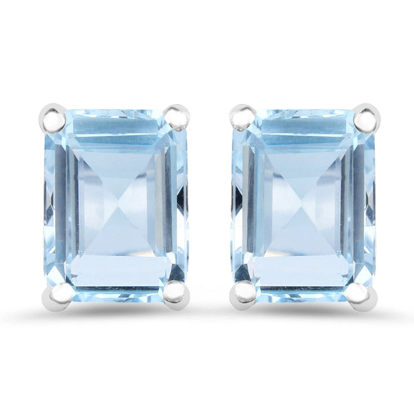 3.20 Carat Genuine Blue Topaz .925 Sterling Silver Earrings