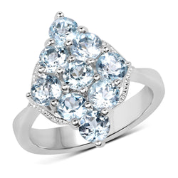 2.88 Carat Genuine Blue Topaz .925 Sterling Silver Ring