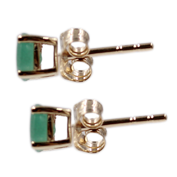 10K Yellow Gold With Sakota Emerald Earring