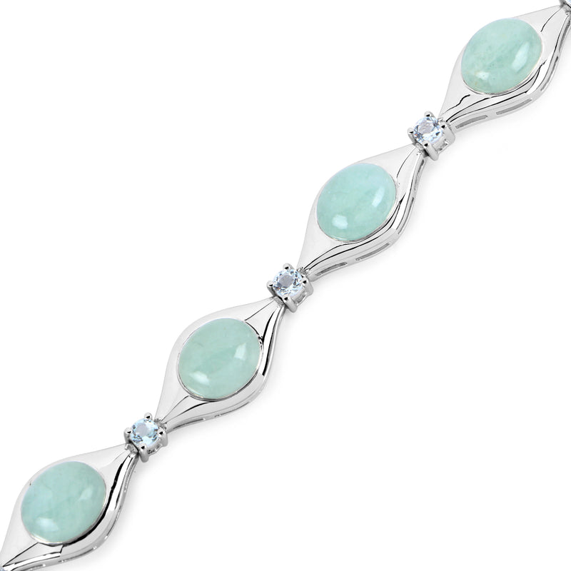 39.72 Carat Genuine Aquamarine .925 Sterling Silver Bracelet