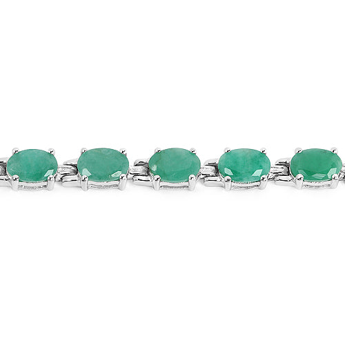 9.68 Carat Genuine Emerald Sterling Silver Bracelet