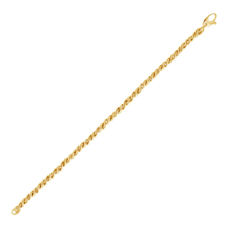 14k Yellow Gold 7 1/2 inch Braid Link Bracelet