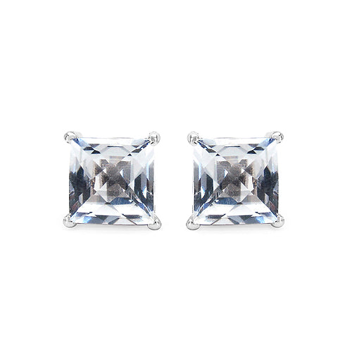 5.10 Carat Genuine White Topaz .925 Sterling Silver Earrings