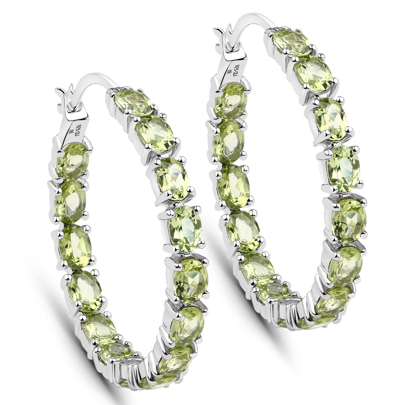 5.10 Carat Genuine Peridot .925 Sterling Silver Earrings