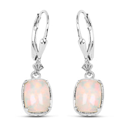 2.52 Carat Genuine Ethiopian Opal .925 Sterling Silver Earrings