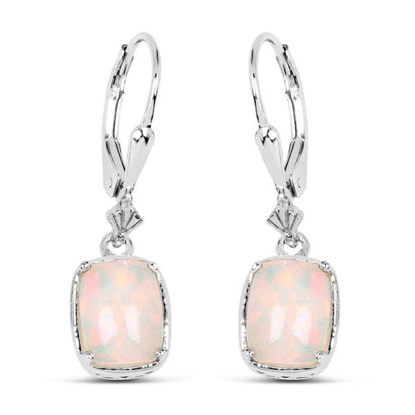 2.52 Carat Genuine Ethiopian Opal .925 Sterling Silver Earrings