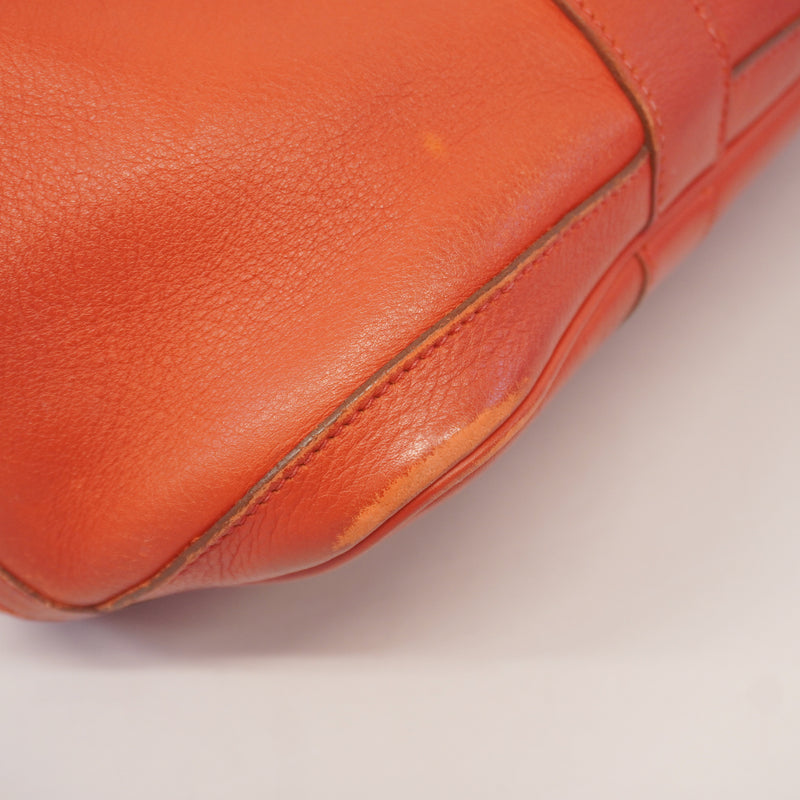 Auth Hermes Garden Party TPM  J Engraved Vermilion Red Womens Handbag