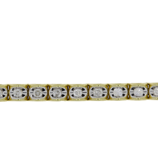 Genuine 1.00ct Diamond Tennis Bracelet 14KT Yellow Gold