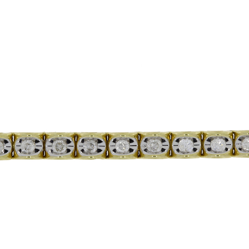 Genuine 1.00ct Diamond Tennis Bracelet 14KT Yellow Gold