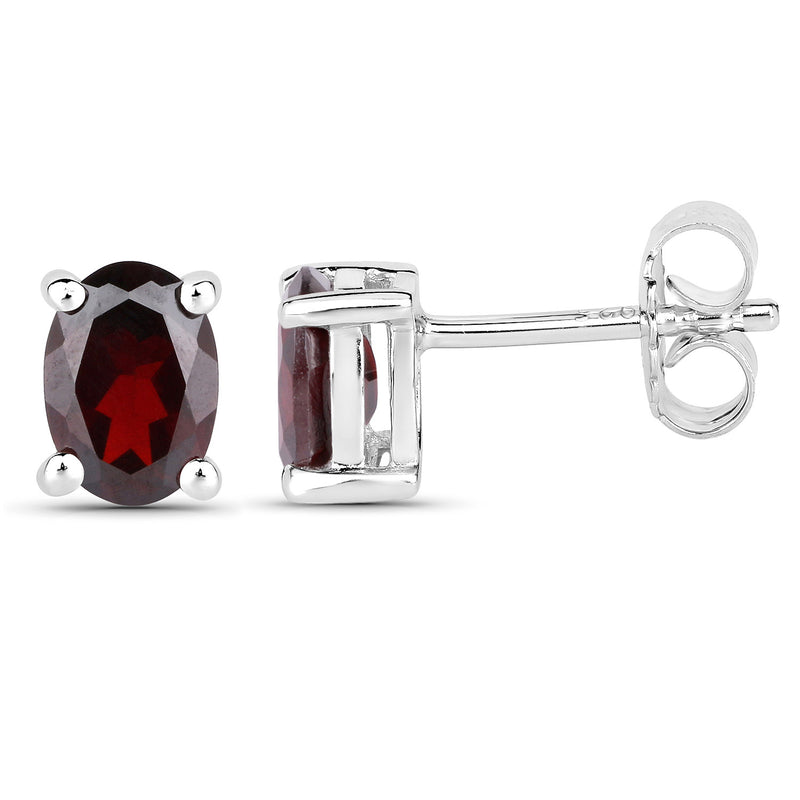 1.70 Carat Genuine Garnet .925 Sterling Silver Earrings