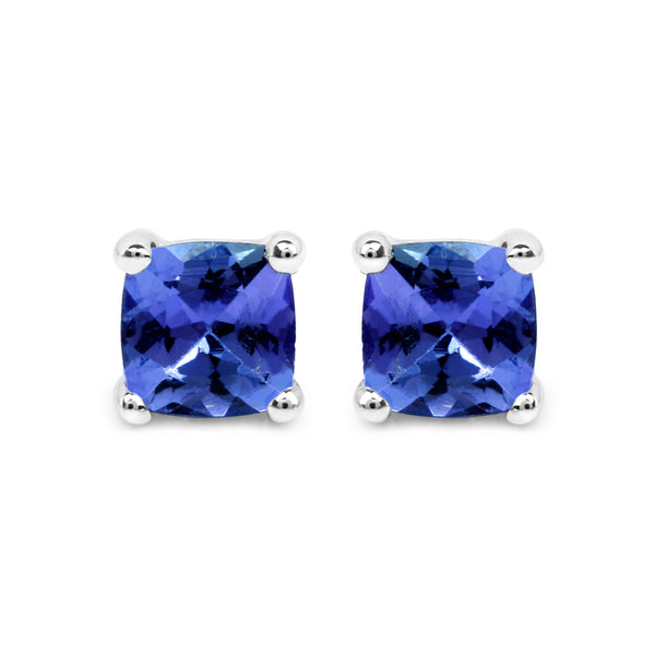 0.56 Carat Genuine Tanzanite 14K White Gold Earrings