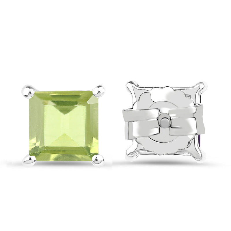 2.30 Carat Genuine Peridot .925 Sterling Silver Earrings