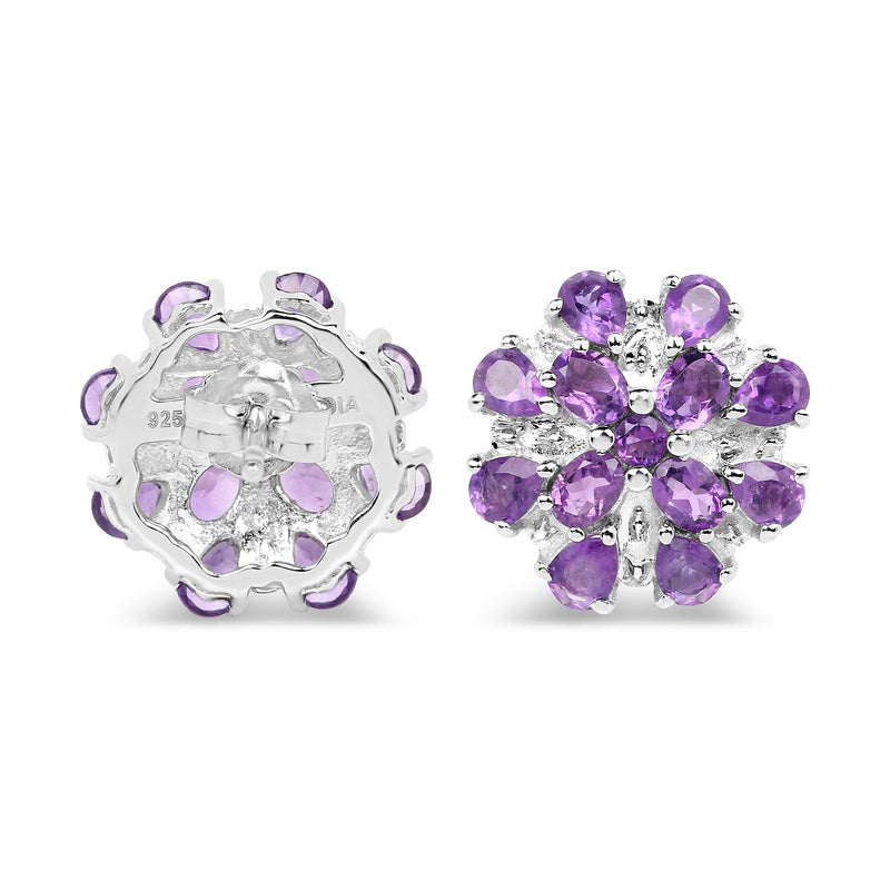 3.80 Carat Genuine Amethyst .925 Sterling Silver Earrings