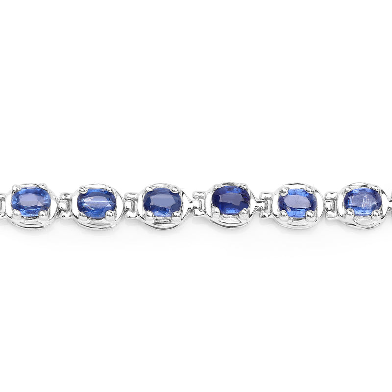 7.02 Carat Genuine Kyanite .925 Sterling Silver Bracelet