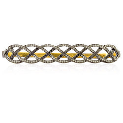 Pave Diamond 18k Gold Stylish Look Palm Bracelet Sterling Silver Jewelry