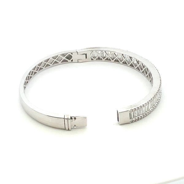 Genuine 4.58ct Diamond Bangle Bracelet 18KT White Gold