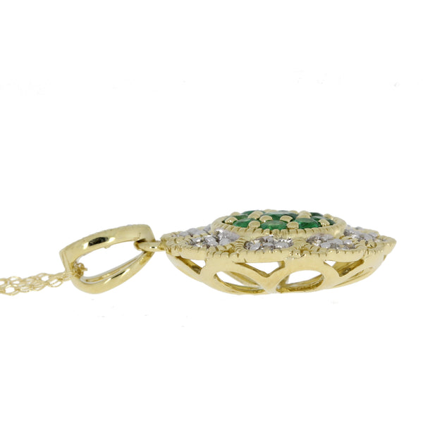 .57ct Emerald Diamond Fashion Pendants 14KT Yellow Gold