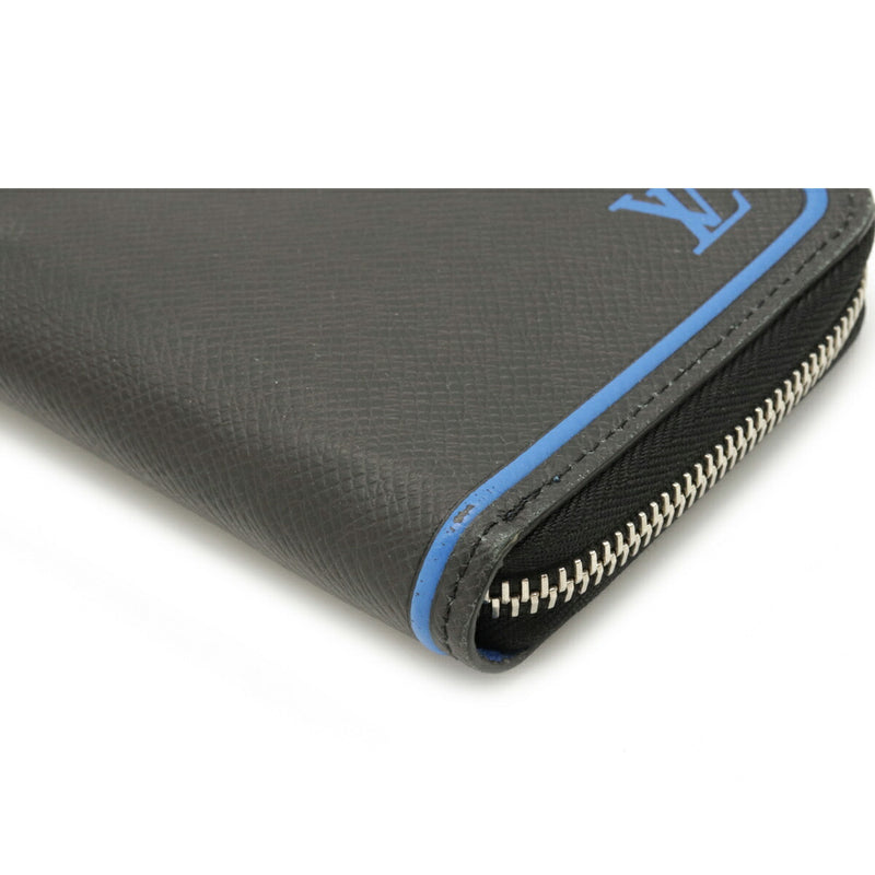 LOUIS VUITTON Louis Vuitton Taiga Zippy Vertical Long Wallet Aldwards Black Blue M30070